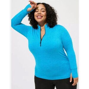 Torrid Active Pullover Sweatshirt 3X Blue Half Zip Stretch Active Running Gym